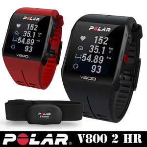 POLAR GPSマルチスポーツ ウォッチ 心拍センサーセット「V800 2 HR(ブラック/レッド)」