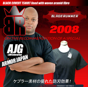防刃Tシャツ 「ブレードランナー ケブラーTシャツ (BR-T )」 ブラック Sサイズ~XXXLサイズ