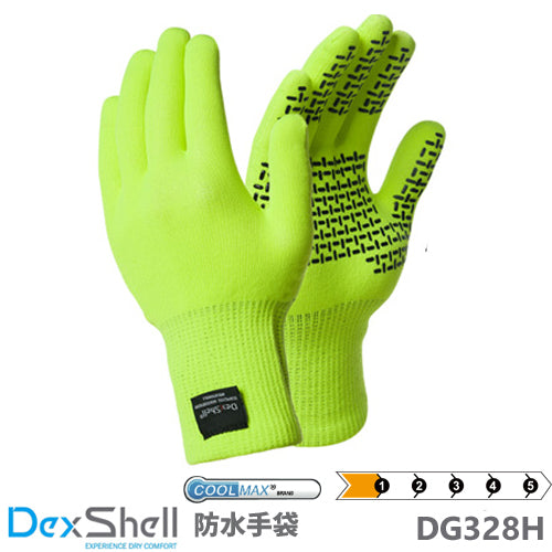 防水 手袋 防水・通気タッチフィットグローブ ハイビズイエロー「DG328H」WATERPROOFTHERMFIT GLOVES DexShell  デックスシェル