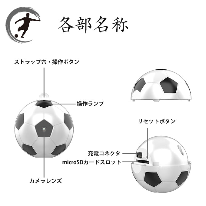 HUNTEREYE MICRO 超小型 サッカーボール型 防犯カメラ 「蹴(シュウ)」ARK-SCSQ20