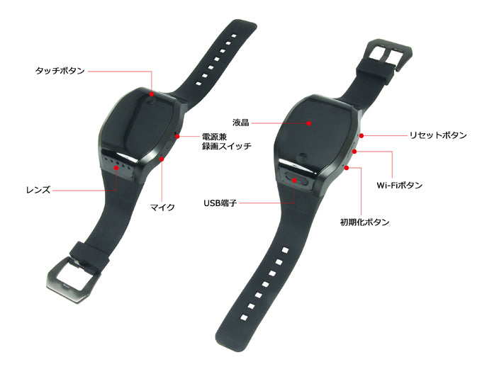 サンメカトロニクス Wi-Fi機能搭載スマ-トウォッチ型デジタルビデオカメラ Police Watch PW-350