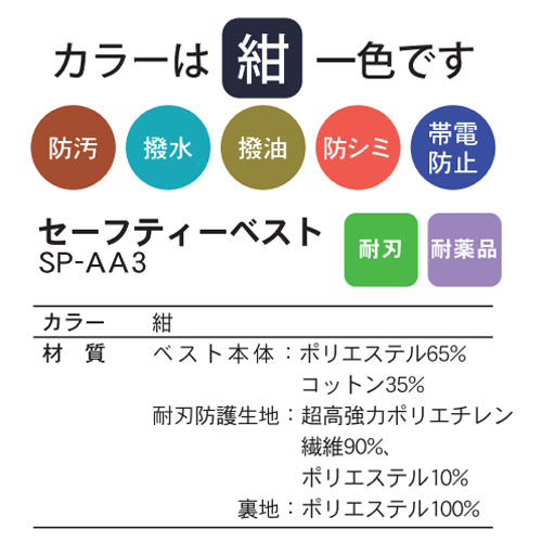 刃物で切れにくい防刃衣類 サクセスプランニング 防刃ベスト 耐刃ベスト 京都西陣 yoroi pro セーフティベスト 防護力 強化モデル SP-AA3