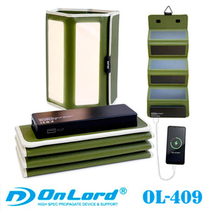 オンロード(OnLord) 折りたたみ式ソーラーバッテリー モバイルバッテリー ライト ソーラーパネル 10W USB 防水 OL-409