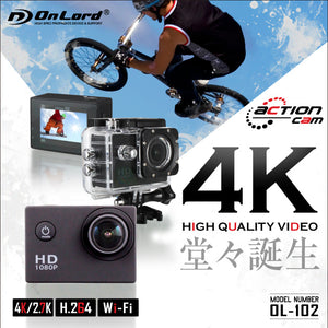 【OnLord(オンロード)】 ウェアラブルカメラ アクションカム 防水 4K 「 OL-102 」 【送料無料】