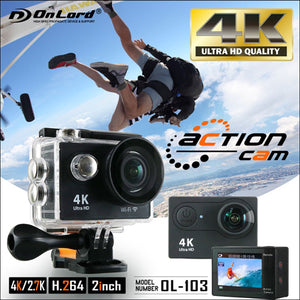 【OnLord(オンロード)】GoPro（ゴープロ）クラスの 4K対応 ウェアラブルカメラ アクションカム 「OL-103」