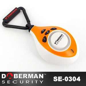 DOBERMAN SECURITY（ドーベルマンセキュリティ)  振動検知機能搭載 パスワード設定 カラビナ付き 110dB 大音量 手榴弾型 防犯アラーム SE-0304OR