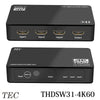 THDSW31-4K60 4KウルトラHD HDR対応 3入力1出力 HDMI切替器 3入力切替器 テック TEC