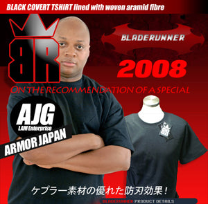 防刃Tシャツ 「ブレードランナー ケブラーTシャツ　(BR-T )」　ブラック Sサイズ～XXXLサイズ