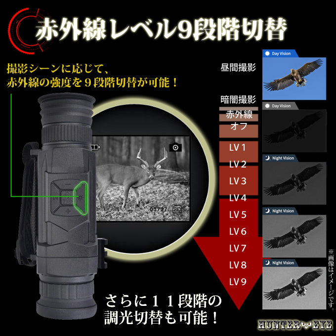 ハンディー 暗視スコープ 単眼 赤外線ナイトビジョン 動画 静止画撮影機能搭載 デジタルスコープ ARK-NV535