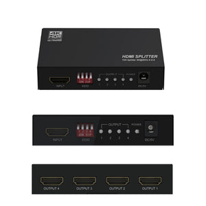 テック 4K60Hz HDR規格対応 ダウンスケール機能搭載 HDMI4分配器　THDSP14D-4K60S　