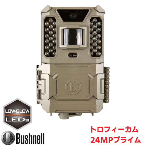 Bushnell(ブッシュネル)人感センサー搭載  白黒テキストモニター内蔵 ローグロウ 屋外型センサーカメラ トロフィーカム 24MPプライム