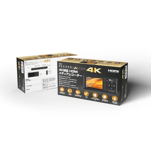 TEC テック  RECORD MASTER 4K EDITION 4K30P 入力対応 モニター搭載ポータブル HDMIメディアレコーダー TMREC-4K